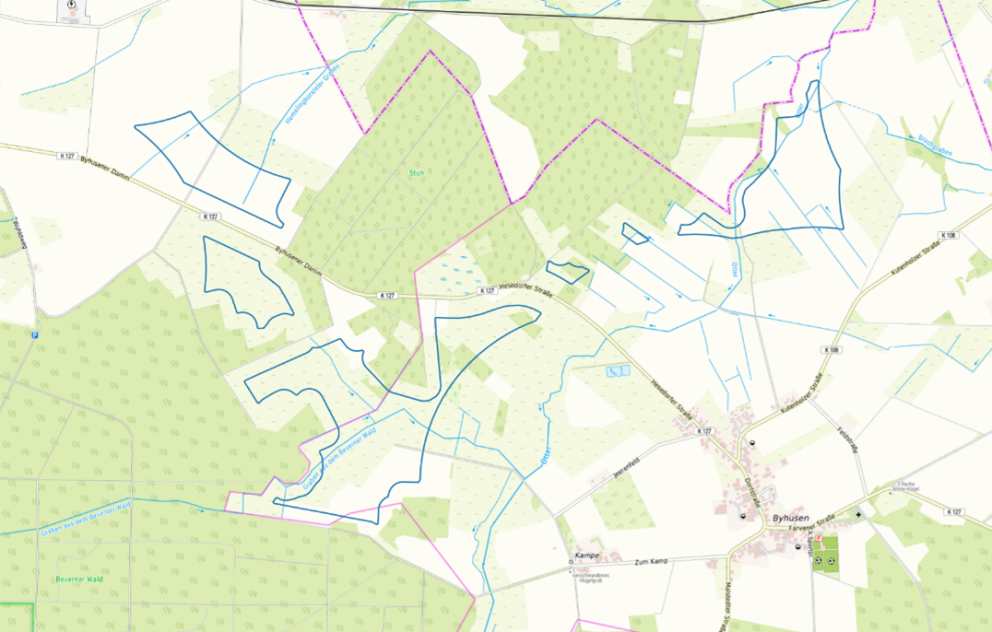 Abbildung: Vorranggebiet im 1. Entwurf RROP